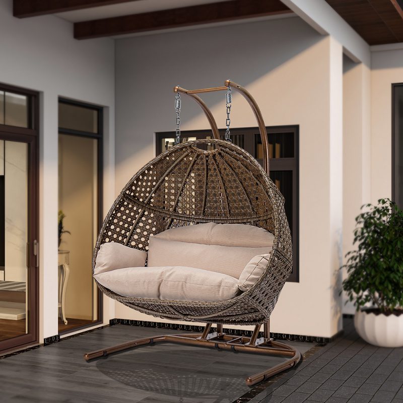 2-Person-Swing-Chair-with-Cushion-Large-Hanging-Chair-Metal-Frame-Outdoor-Swing-Round-Shape-Hanging