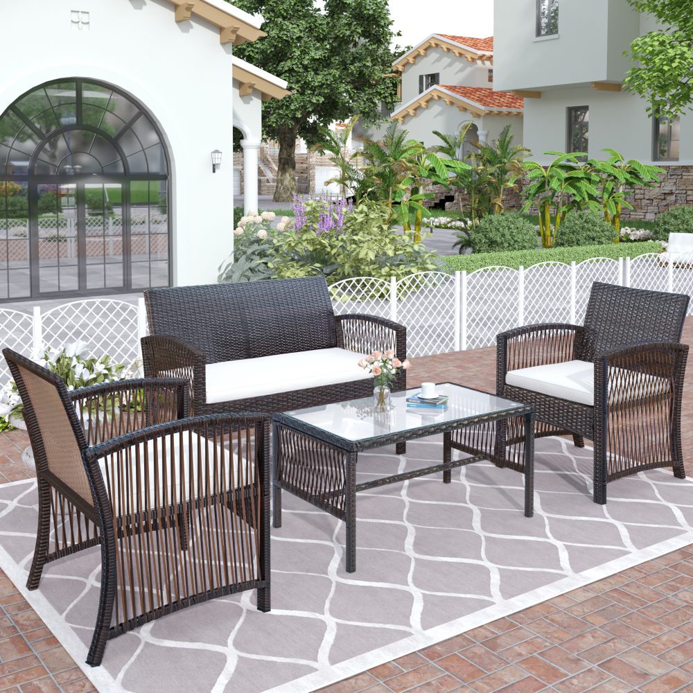 4Pcs-Outdoor-Patio-Furniture-Set-3-Rattan-Chair-Sofa-1-Coffee-Table-for-Garden-Backyard-Porch