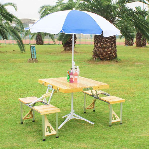 Outdoor Folding Table Chair Camping Wooden Aluminium Alloy Picnic Table Waterproof