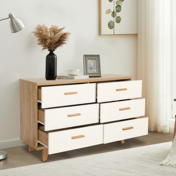 Wooden Chest of Drawers 6 Drawer Dresser Sideboard Cabinet